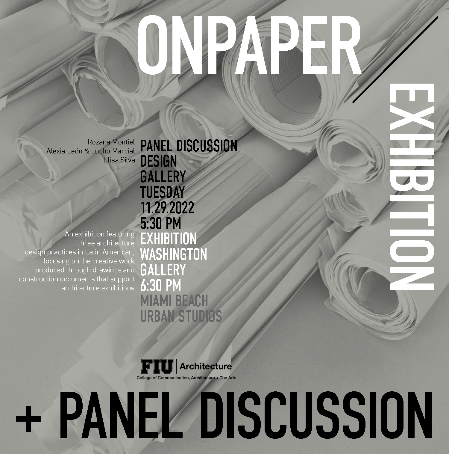 Exhibition “ON PAPER” by Leon Marcial, Rozana Montiel and Enlace Arquitectura at the Washington Gallery FIU MBUS of Art Basel Miami 2022