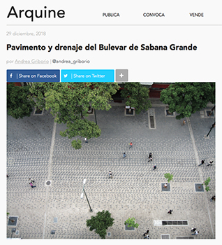 Arquine "Pavement and drainage of the Sabana Grande Boulevard" by Andrea Griborio