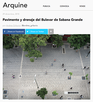 Arquine "Pavimento y drenaje del Bulevar de Sabana Grande" por Andrea Griborio