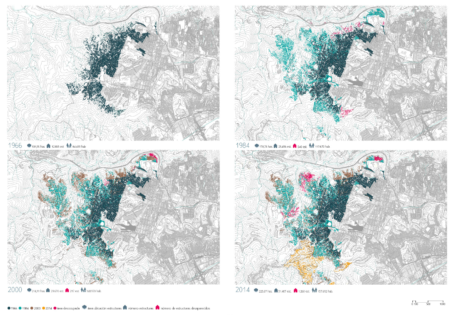 CABA - Cartography of the Caracas barrios 1966-2014